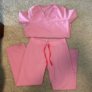 FIGS chalk pink set (top and bottoms) limited edition color
